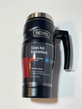 Thermos Stainless Steel Travel Mug 16 oz. Black NWT